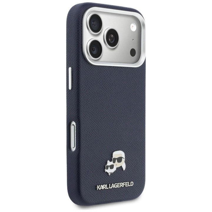 KARL LAGERFELD case for IPHONE 17 Pro Max compatible with MagSafe KLHMP17X6PFKCLB (PU FW W/ K&C Head Pin) blue