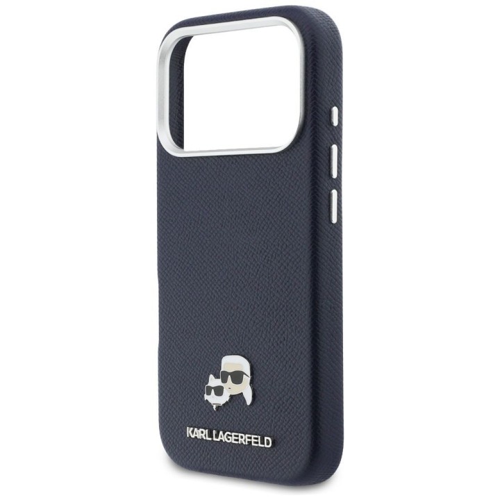 KARL LAGERFELD futerał do IPHONE 17 Pro Max kompatybilny z MagSafe KLHMP17X6PFKCLB (PU FW W/ K&C Head Pin) niebieski