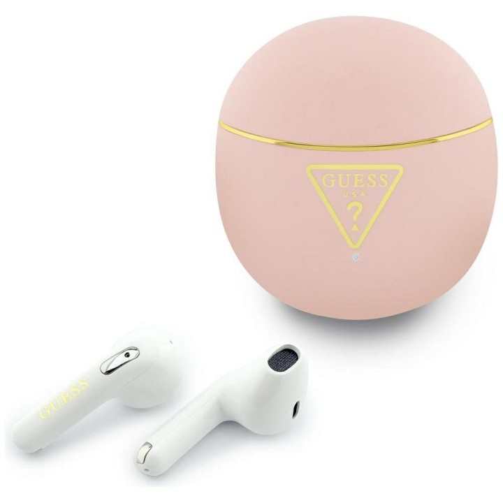 Wireless in-ear headphones Guess TWS GUTWSA15HETP (Small Round Script Print) pink