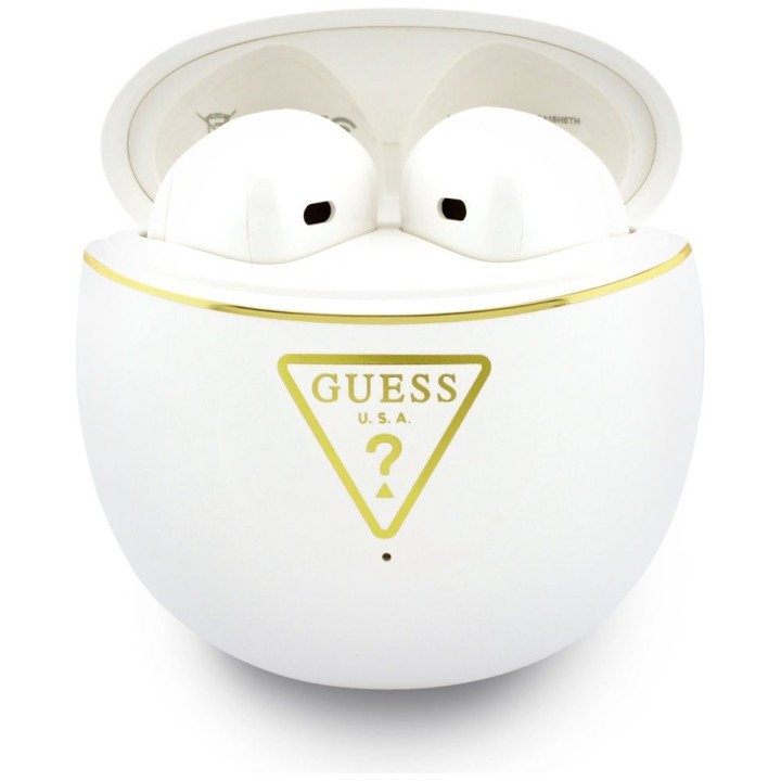 Wireless in-ear headphones Guess TWS GUTWSA15HETH (Small Round Script Print) white
