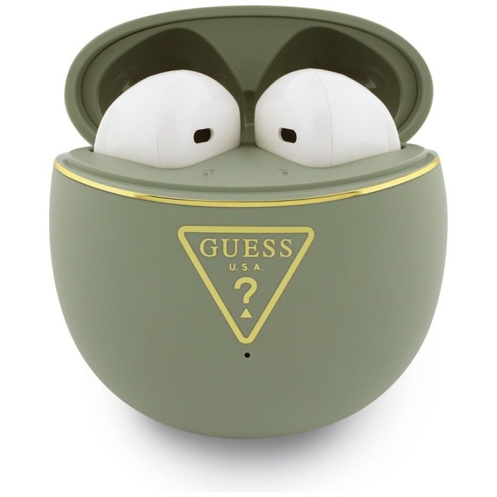 Wireless in-ear headphones Guess TWS GUTWSA15HETN (Small Round Script Print) khaki