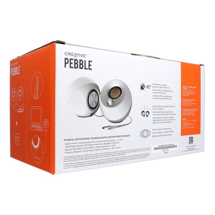 Wired speaker 4,4W Creative Pebble 2.0 51MF1680AA001 white