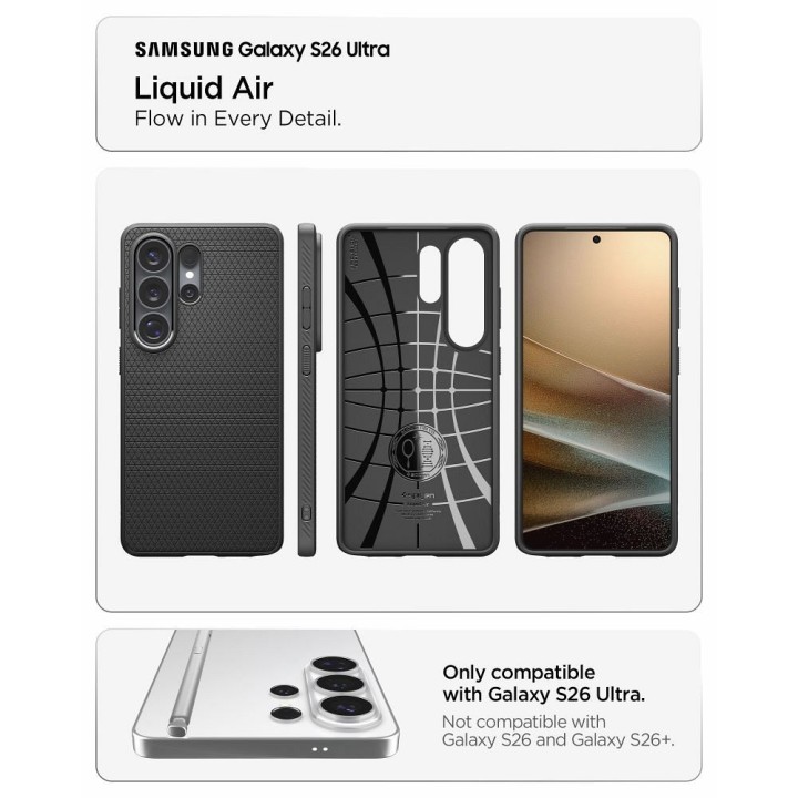 SPIGEN чохол LIQUID AIR для SAMSUNG S26 Ultra matte black