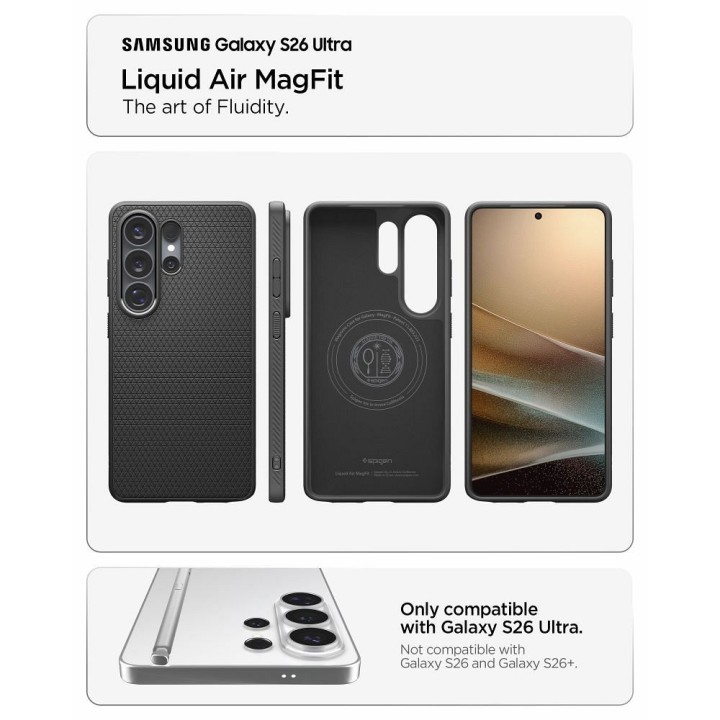 SPIGEN case LIQUID AIR MAG compatible with MagSafe for SAMSUNG S26 Ultra matte black