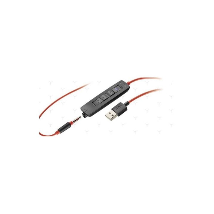 Wired on-ear headphones Jack 3,5 mm / USB A Poly Blackwire C3325 black