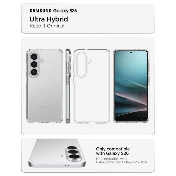 SPIGEN чехол ULTRA HYBRID для SAMSUNG S26 crystal clear