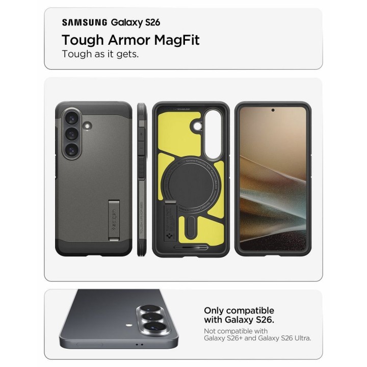 SPIGEN case TOUGH ARMOR compatible with MagSafe for SAMSUNG S26 gunmetal