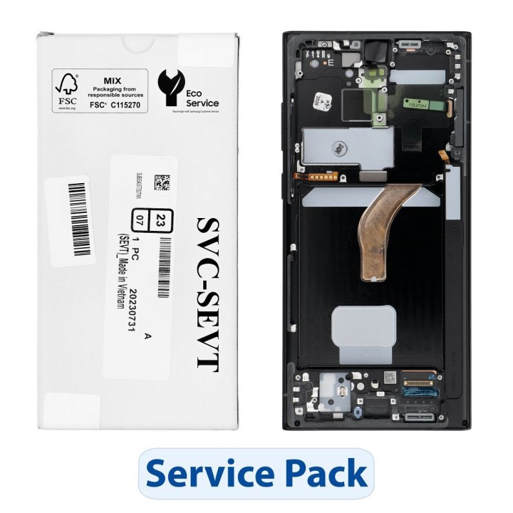 ServicePack LCD display SAMSUNG S22 Ultra S908 Graphite GH82-27488E