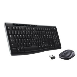 Беспроводной набор: клавиатура QWERTY + мышь Logitech MK270 черный