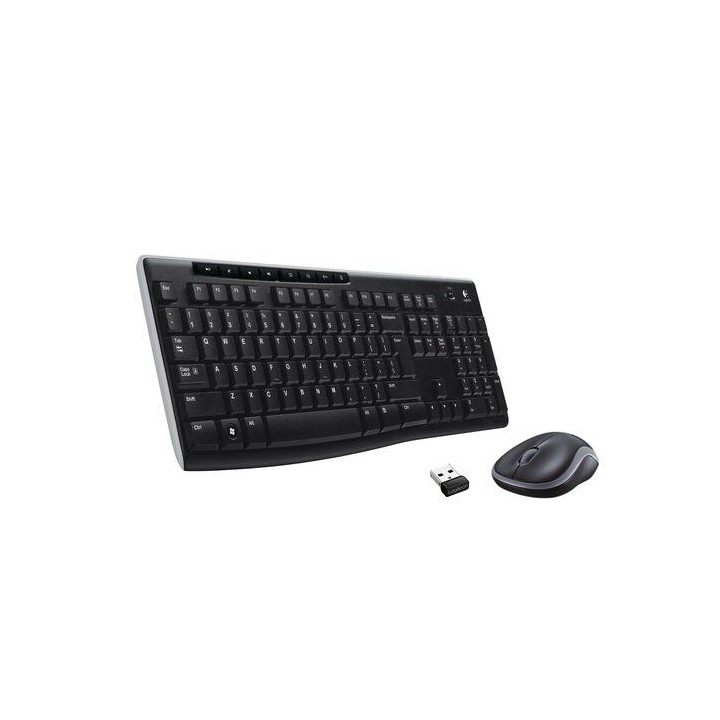 Беспроводной набор: клавиатура QWERTY + мышь Logitech MK270 черный