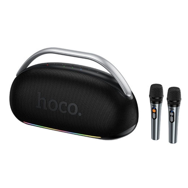 Бездротова колонка 300W 8h + 2 x бездротові мікрофони Hoco HT2 чорна