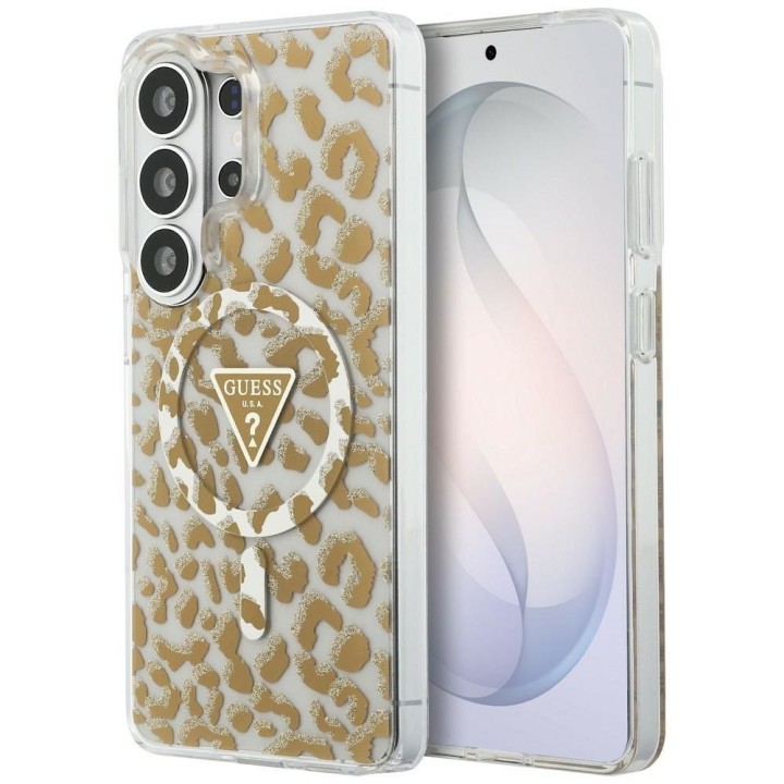 GUESS чохол для SAMSUNG S26 Ultra GUHMS26LHLEGTGLW (Magnetic IML Leopard Print Triangle) коричневий