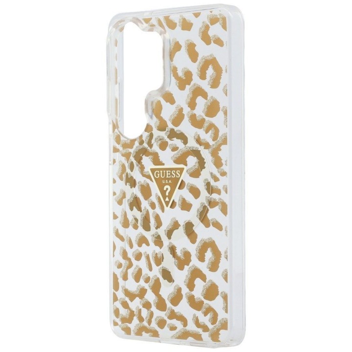GUESS case for SAMSUNG S26 Ultra GUHMS26LHLEGTGLW (Magnetic IML Leopard Print Triangle) brown