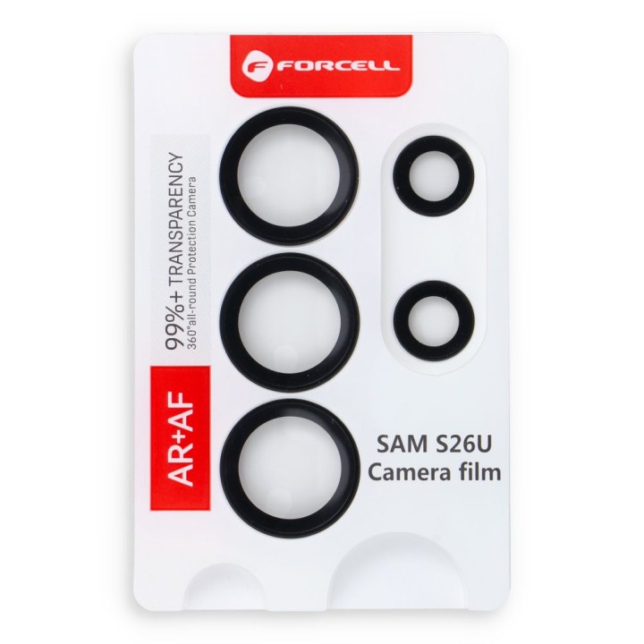 Закаленное стекло на камеру для Samsung S26 ULTRA Forcell Premium черное 0INT