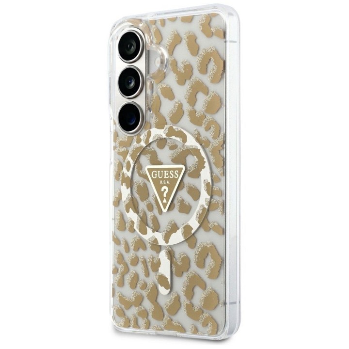 GUESS чохол для SAMSUNG S26 GUHMS26SHLEGTGLW (Magnetic IML Leopard Print Triangle) коричневий