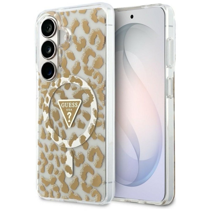 GUESS case for SAMSUNG S26 GUHMS26SHLEGTGLW (Magnetic IML Leopard Print Triangle) brown