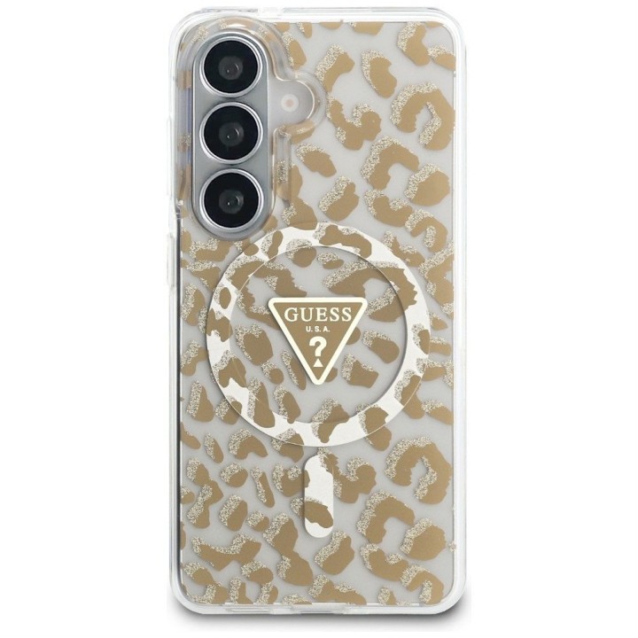GUESS чохол для SAMSUNG S26 GUHMS26SHLEGTGLW (Magnetic IML Leopard Print Triangle) коричневий