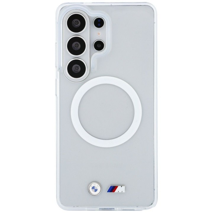 BMW futerał do SAMSUNG S26 Ultra BMHMS26L25HSMLKT (Magnetic IML Shockproof W/ Metal Logos) transparentny