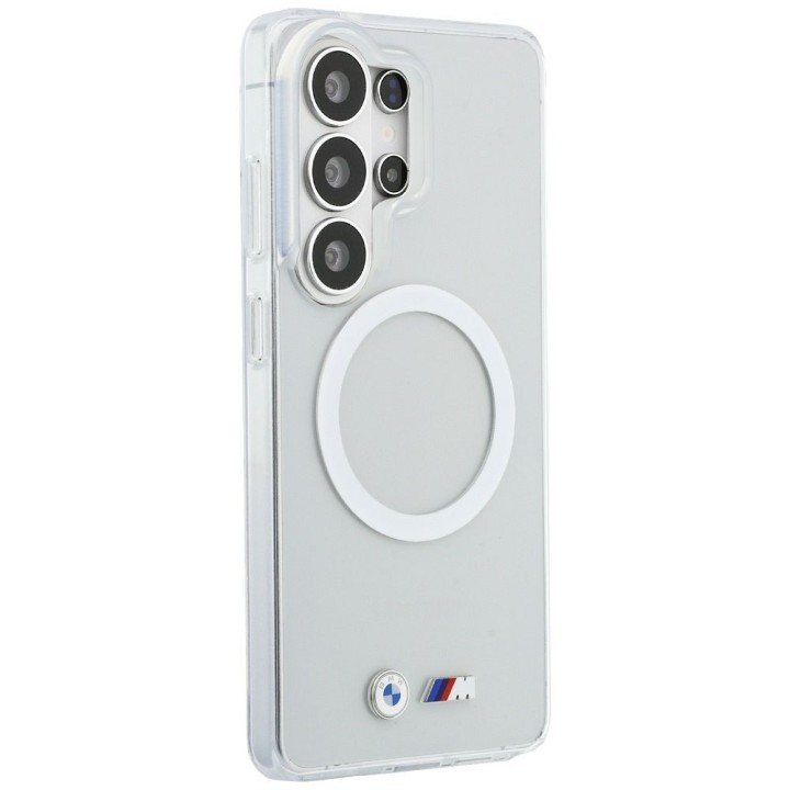 BMW чехол для SAMSUNG S26 Ultra BMHMS26L25HSMLKT (Magnetic IML Shockproof W/ Metal Logos) прозрачный