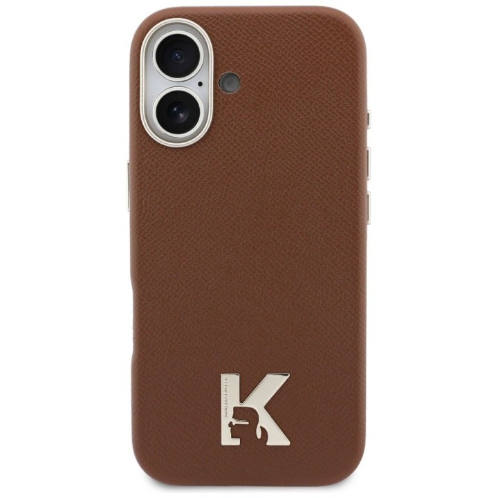 KARL LAGERFELD case for IPHONE 17 compatible with MagSafe KLHMP17S5PGFKHGW (Karl Head Logo) brown