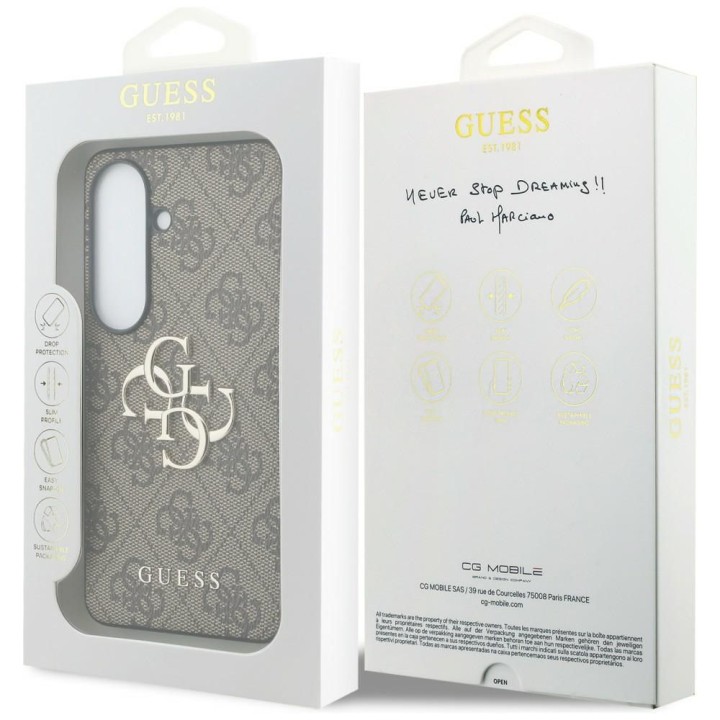 GUESS case for SAMSUNG S26 GUHCS26S4GMGBR (4G Big Metal Logo) brown