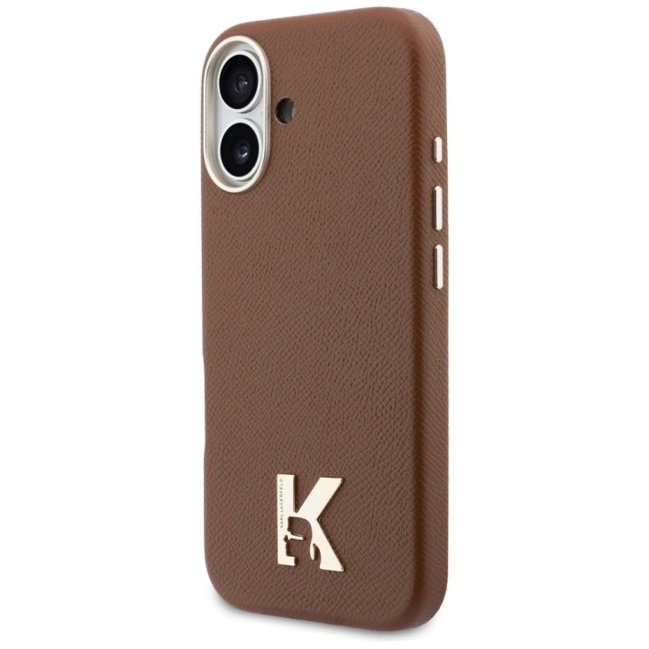 KARL LAGERFELD чехол для IPHONE 17 совместимый с MagSafe KLHMP17S5PGFKHGW (Karl Head Logo) коричневый