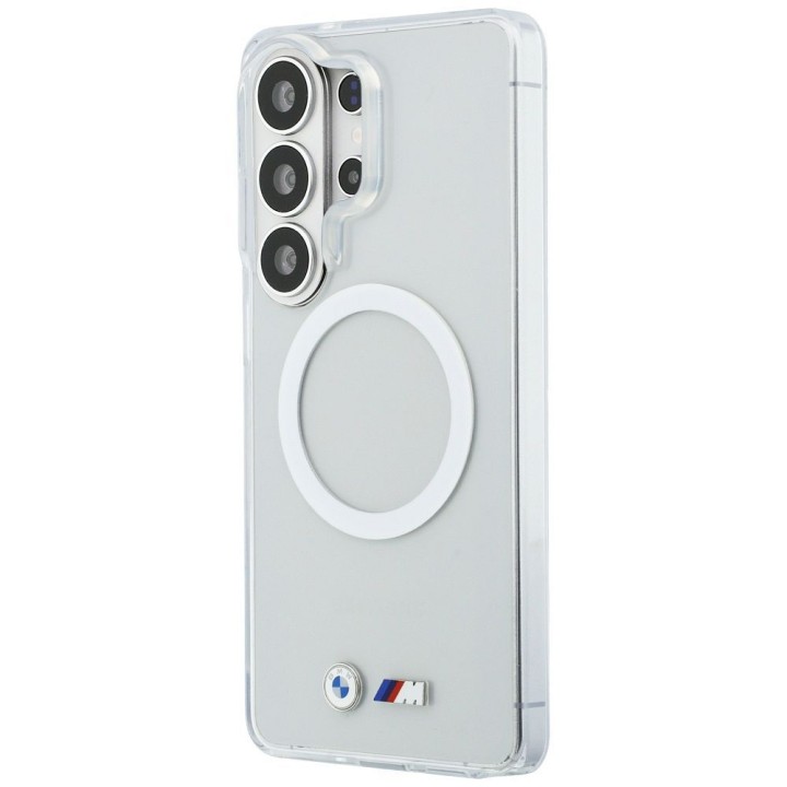 BMW чехол для SAMSUNG S26 Ultra BMHMS26L25HSMLKT (Magnetic IML Shockproof W/ Metal Logos) прозрачный