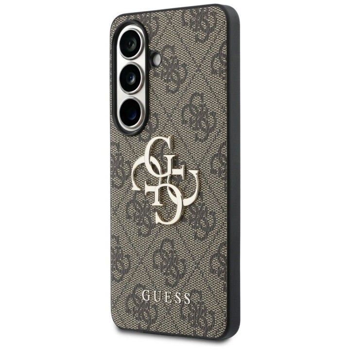 GUESS чехол для SAMSUNG S26 Plus GUHCS26M4GMGBR (4G Big Metal Logo) коричневый
