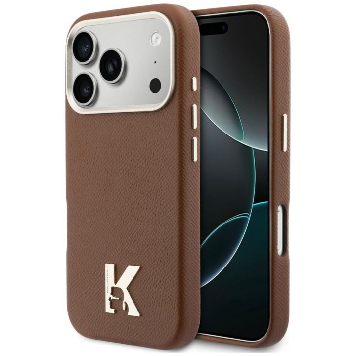 KARL LAGERFELD чохол для IPHONE 17 Pro сумісний з MagSafe KLHMP17L5PGFKHGW (Karl Head Logo) коричневий