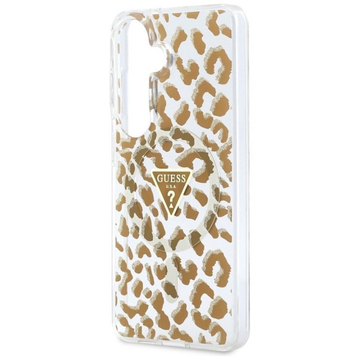 GUESS case for SAMSUNG S26 GUHMS26SHLEGTGLW (Magnetic IML Leopard Print Triangle) brown