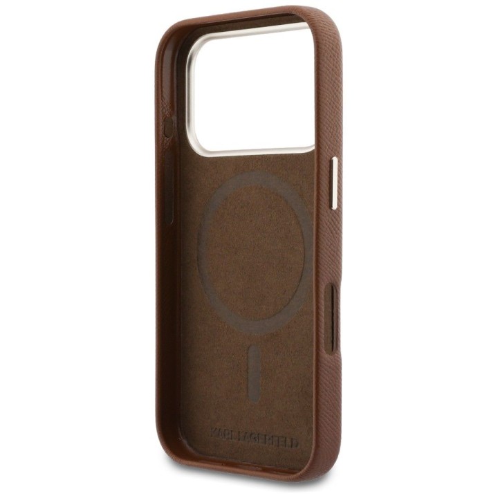KARL LAGERFELD futerał do IPHONE 17 Pro Max kompatybilny z MagSafe KLHMP17X5PGFKHGW (Karl Head Logo) brązowy