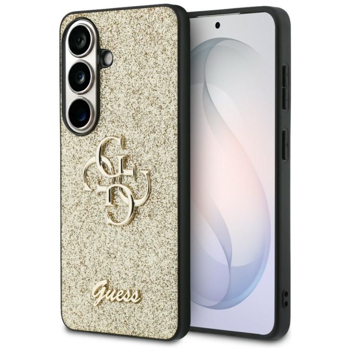 GUESS чехол для SAMSUNG S26 GUHCS26SHG4SGD (Fixed Glitter 4G Big Metal Logo) золотой
