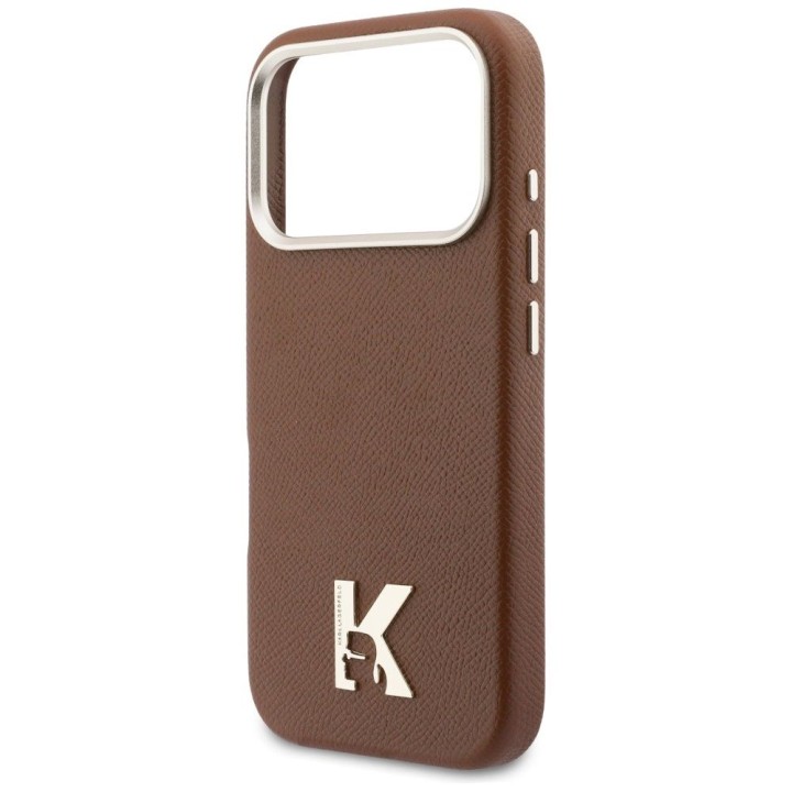 KARL LAGERFELD case for IPHONE 17 Pro Max compatible with MagSafe KLHMP17X5PGFKHGW (Karl Head Logo) brown