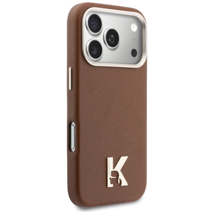 KARL LAGERFELD чехол для IPHONE 17 Pro Max совместимый с MagSafe KLHMP17X5PGFKHGW (Karl Head Logo) коричневый