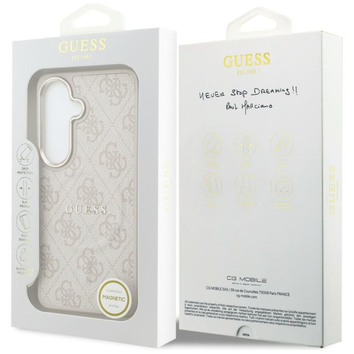 GUESS case for SAMSUNG S26 Plus GUHMS26MP4MSEGCP (4G Embossed Ring MagSafe) pink