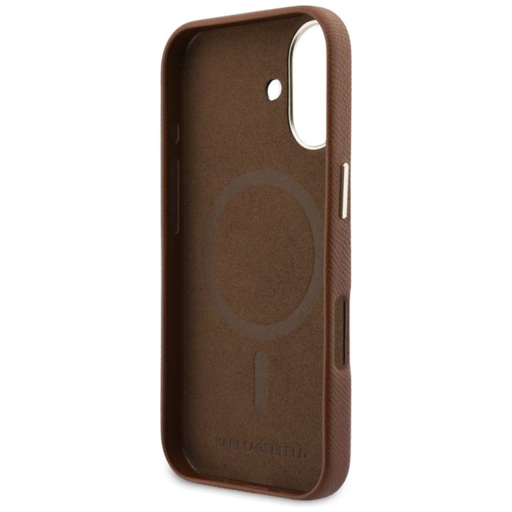 KARL LAGERFELD case for IPHONE 17 compatible with MagSafe KLHMP17S5PGFKHGW (Karl Head Logo) brown