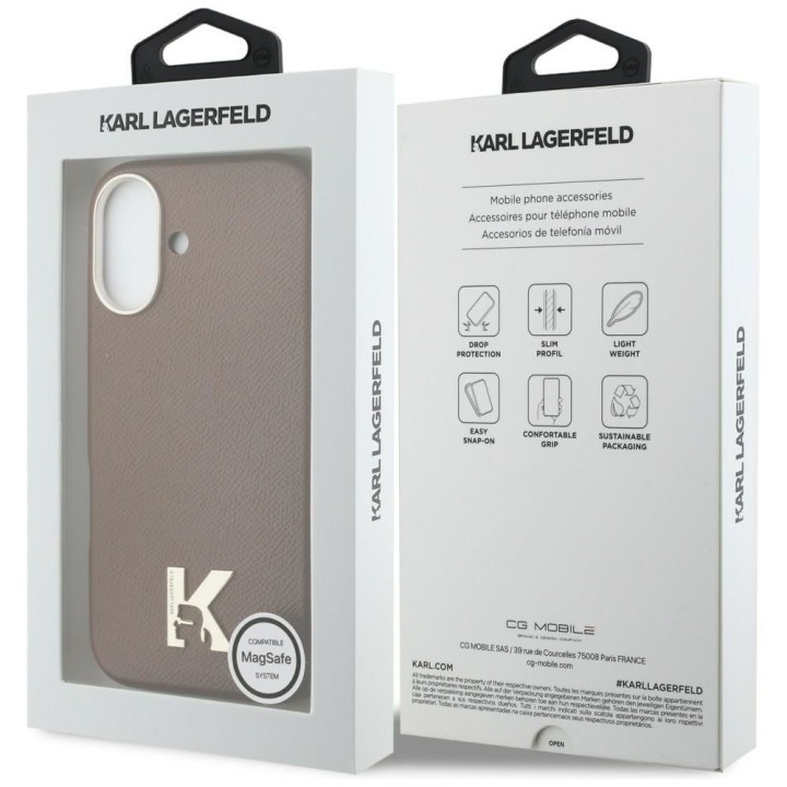 KARL LAGERFELD чохол для IPHONE 17 сумісний з MagSafe KLHMP17S5PGFKHGW (Karl Head Logo) коричневий
