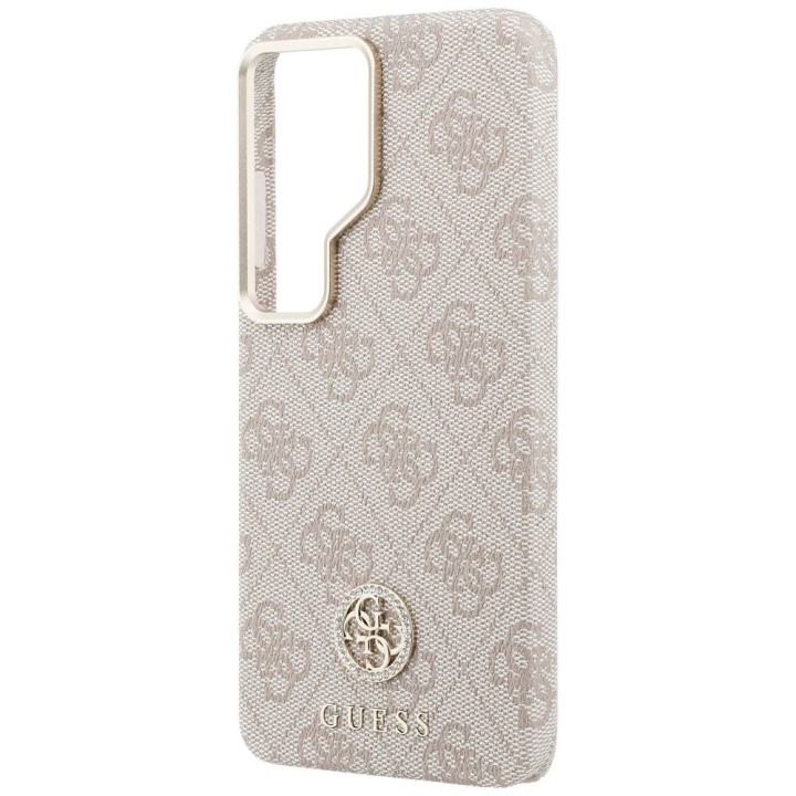 GUESS чехол для SAMSUNG S26 Ultra GUHMS26LP4GRMDEP (4G Rhinestone Round Logo MagSafe) розовый