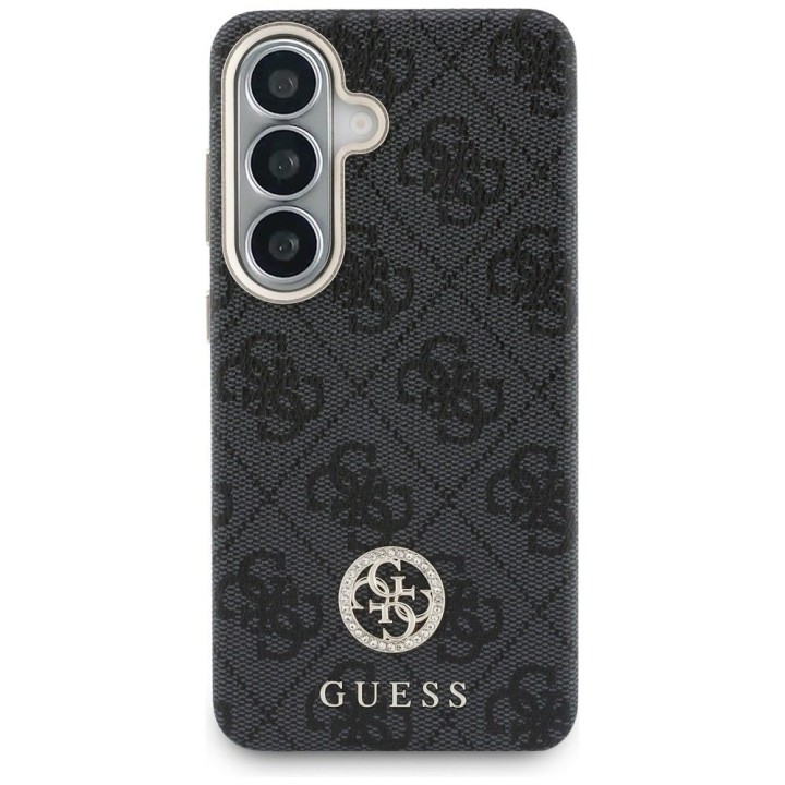 GUESS case for SAMSUNG S26 GUHMS26SP4GRMDEK (4G Rhinestone Round Logo MagSafe) black