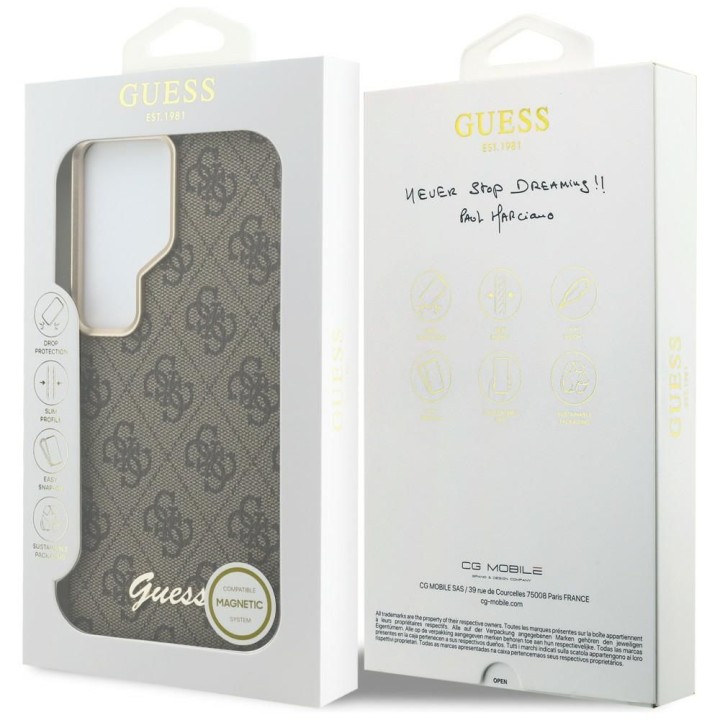 GUESS чохол для SAMSUNG S26 Ultra GUHMS26L5P4FWMSW (4G Script MagSafe) коричневий