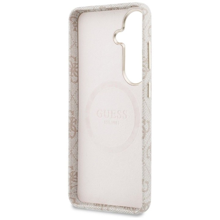 GUESS чехол для SAMSUNG S26 GUHMS26SP4GRMDEP (4G Rhinestone Round Logo MagSafe) розовый