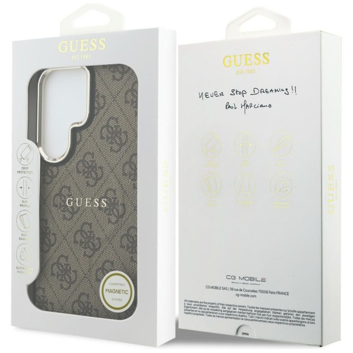 GUESS чохол для SAMSUNG S26 Ultra GUHMS26LP4MSEGCW (4G Embossed Ring MagSafe) коричневий