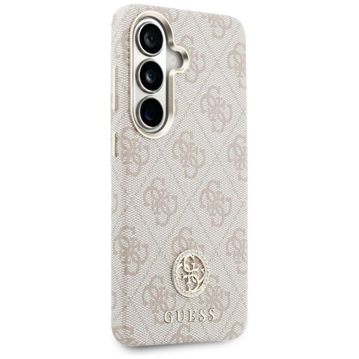 GUESS чехол для SAMSUNG S26 GUHMS26SP4GRMDEP (4G Rhinestone Round Logo MagSafe) розовый