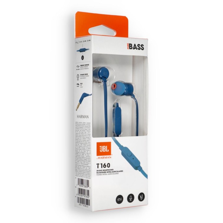 Wired in-ear headphones JBL T160BL blue