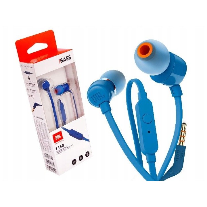 Дротові навушники-вкладиші JBL T160BL сині