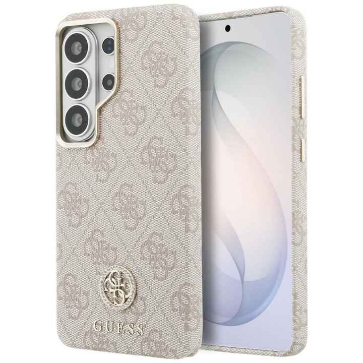 GUESS чехол для SAMSUNG S26 Ultra GUHMS26LP4GRMDEP (4G Rhinestone Round Logo MagSafe) розовый