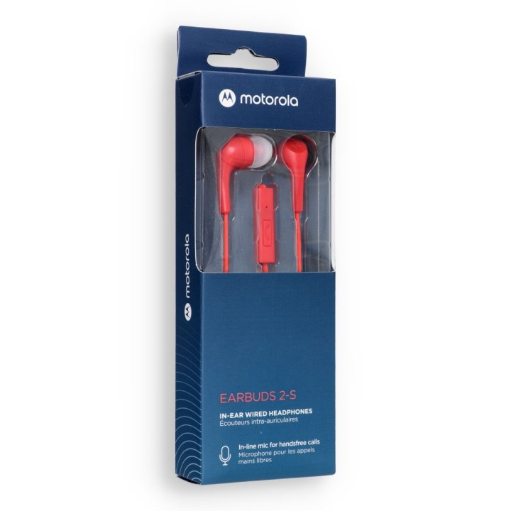Wired in-ear headphones with microphone MOTOROLA Ear Buds 2-S red