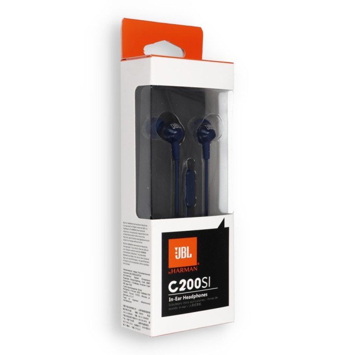 Słuchawki przewodowe douszne Jack 3,5 mm JBL C200Si niebieskie