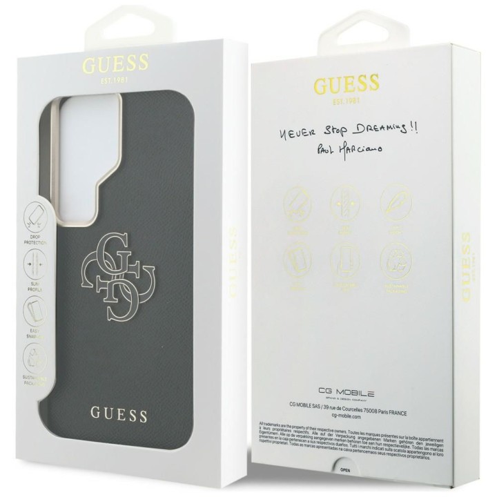 GUESS чехол для SAMSUNG S26 Ultra GUHCS26L5PS4RGGK (Grained Big 4G Metal Logo) черный