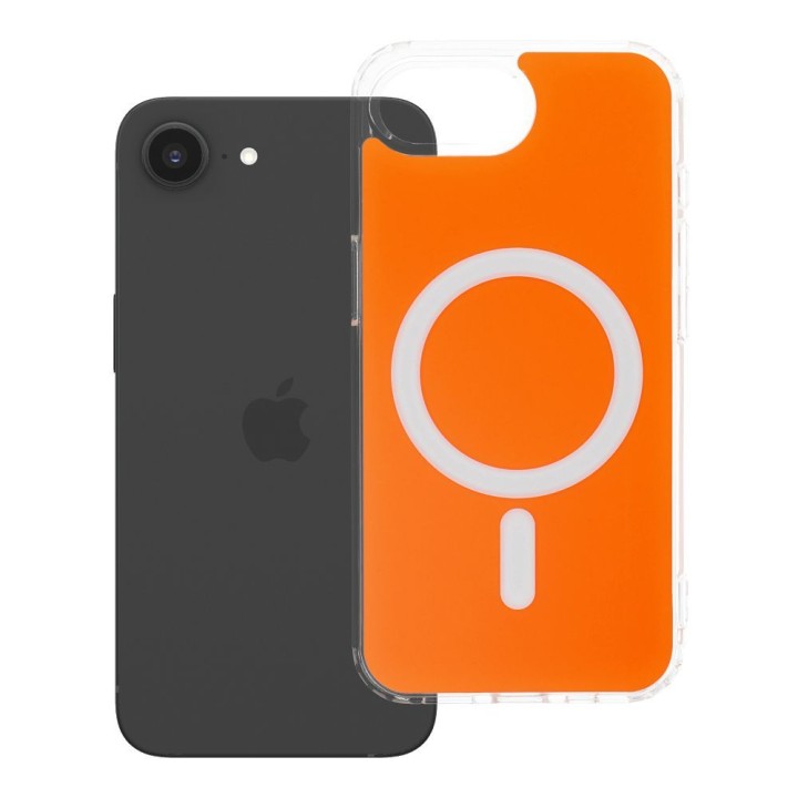 Case for iPhone 16e (SE4 2025) / 17e Clear Fusion Mag Cover MagSafe compatible hermes orange